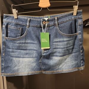 HALARA Blue Denim Mini Skirt